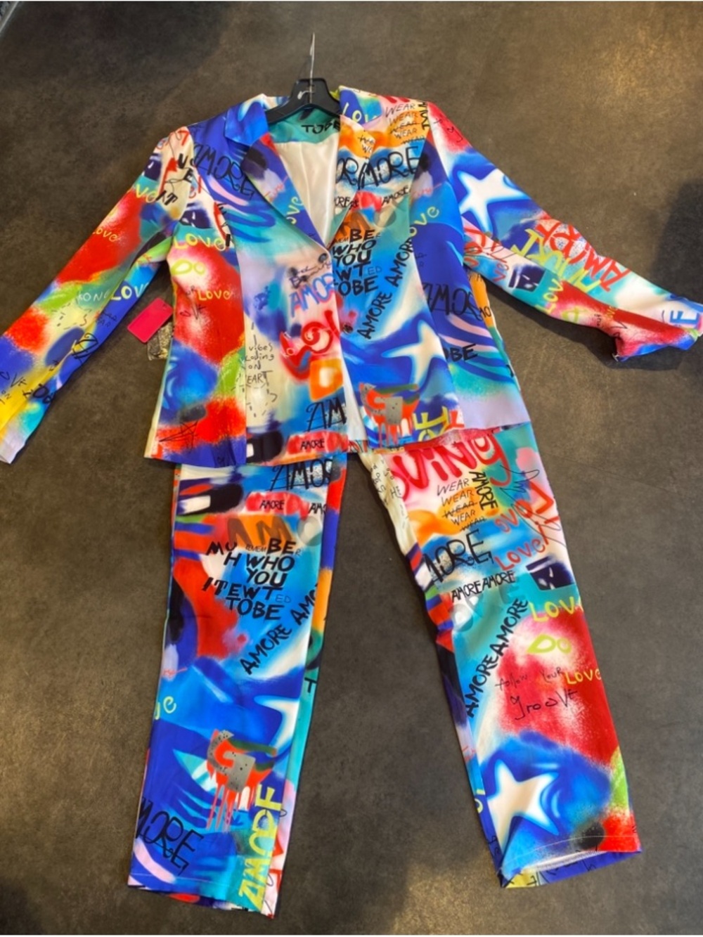 New Colorful Graffiti Print Two-Piece Set